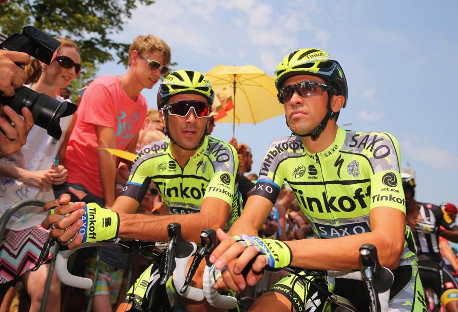 Ancora a Utrecht accanto a Contador. Basso, 31 centri da pro&#39;, aveva gi annunciato che questo sarebbe stato il suo ultimo Tour. Getty
